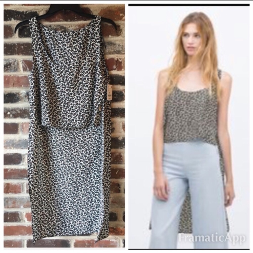 Zara - Extreme High Low Floral Top